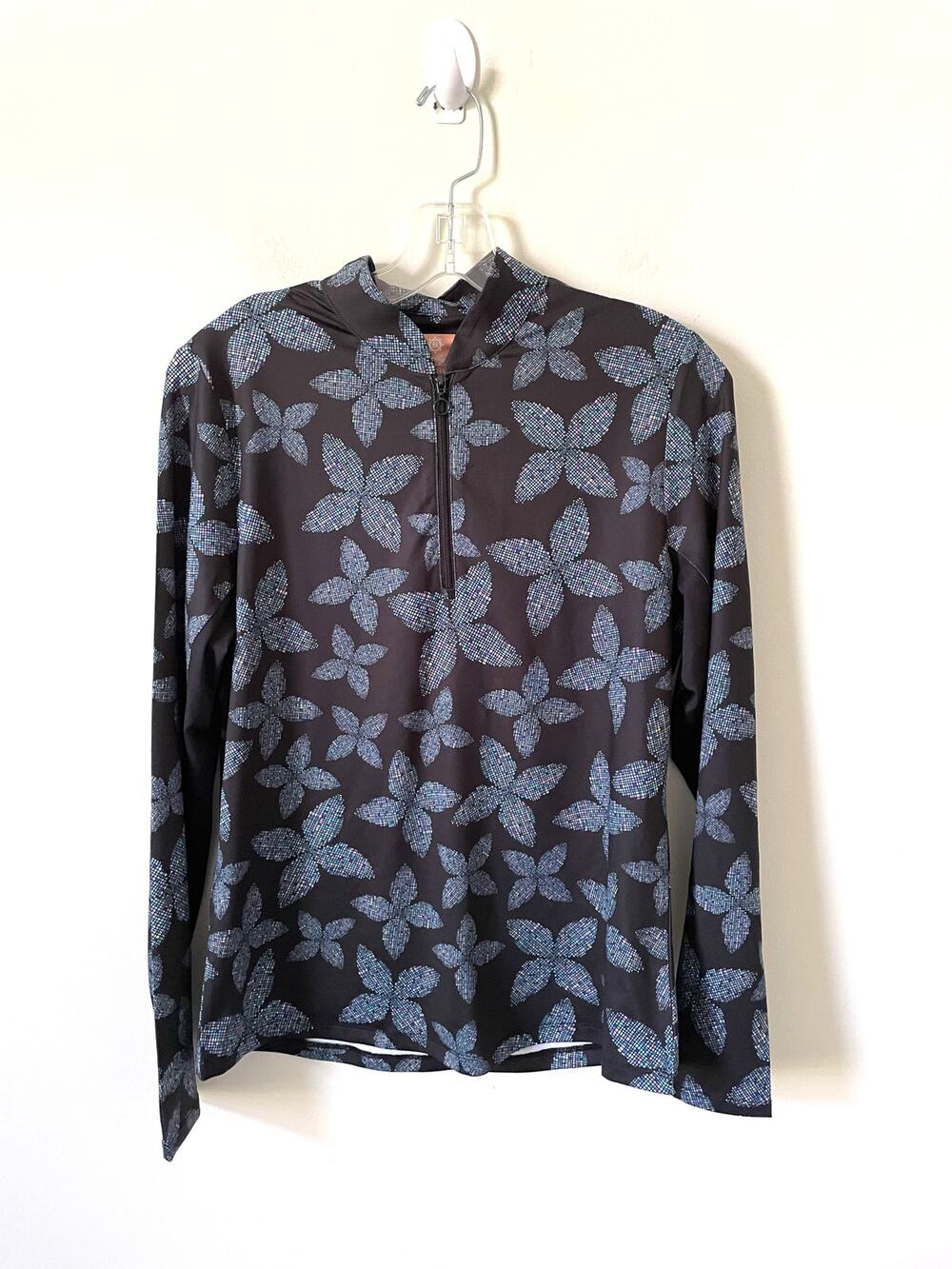 Ben Hogan Stretch Quarter Zip Pullover Long Sleeve Shirt Black Size Medium NEW